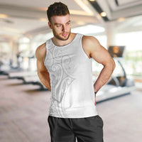 Polynesia White Sunday Men Tank Top Plumeria Polynesian Tribal Grey Color LT14 White - Polynesian Pride