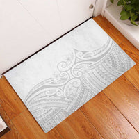 Polynesia White Sunday Rubber Doormat Plumeria Polynesian Tribal Grey Color LT14 - Polynesian Pride