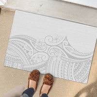 Polynesia White Sunday Rubber Doormat Plumeria Polynesian Tribal Grey Color LT14 - Polynesian Pride