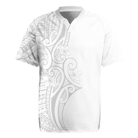 Polynesia White Sunday Rugby Jersey Plumeria Polynesian Tribal Grey Color LT14 White - Polynesian Pride