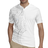 Polynesia White Sunday Rugby Jersey Plumeria Polynesian Tribal Grey Color LT14 - Polynesian Pride