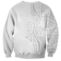 Polynesia White Sunday Sweatshirt Plumeria Polynesian Tribal Grey Color LT14 - Polynesian Pride