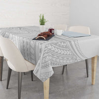 Polynesia White Sunday Tablecloth Plumeria Polynesian Tribal Grey Color LT14 - Polynesian Pride