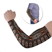 Malo e lelei Tonga Arm Sleeves Tongan Ngatu Vintage Brown LT14 Set of 2 Brown - Polynesian Pride