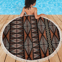 Malo e lelei Tonga Beach Blanket Tongan Ngatu Vintage Brown LT14 - Polynesian Pride