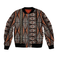 Malo e lelei Tonga Bomber Jacket Tongan Ngatu Vintage Brown LT14 Unisex Brown - Polynesian Pride