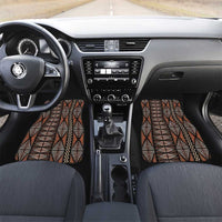 Malo e lelei Tonga Car Mats Tongan Ngatu Vintage Brown LT14 Set 2pcs - Front Brown - Polynesian Pride