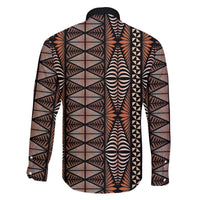 Malo e lelei Tonga Family Matching Off The Shoulder Long Sleeve Dress and Hawaiian Shirt Tongan Ngatu Vintage Brown - Polynesian Pride