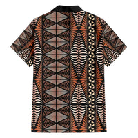 Malo e lelei Tonga Family Matching Off Shoulder Short Dress and Hawaiian Shirt Tongan Ngatu Vintage Brown - Polynesian Pride