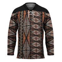 Malo e lelei Tonga Hockey Jersey Tongan Ngatu Vintage Brown LT14 Unisex Brown - Polynesian Pride