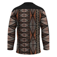 Malo e lelei Tonga Hockey Jersey Tongan Ngatu Vintage Brown LT14 - Polynesian Pride
