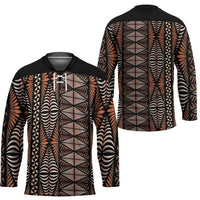 Malo e lelei Tonga Hockey Jersey Tongan Ngatu Vintage Brown LT14 - Polynesian Pride