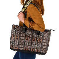 Malo e lelei Tonga Leather Tote Bag Tongan Ngatu Vintage Brown LT14 Brown - Polynesian Pride