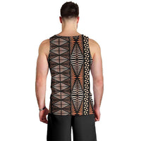 Malo e lelei Tonga Men Tank Top Tongan Ngatu Vintage Brown - Polynesian Pride