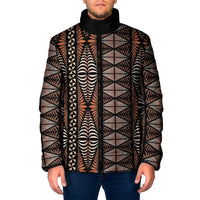 Malo e lelei Tonga Padded Jacket Tongan Ngatu Vintage Brown LT14 Men Brown - Polynesian Pride