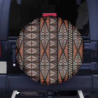 Malo e lelei Tonga Spare Tire Cover Tongan Ngatu Vintage Brown - Polynesian Pride