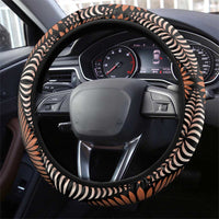 Malo e lelei Tonga Steering Wheel Cover Tongan Ngatu Vintage Brown LT14 - Polynesian Pride