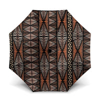 Malo e lelei Tonga Umbrella Tongan Ngatu Vintage Brown - Polynesian Pride