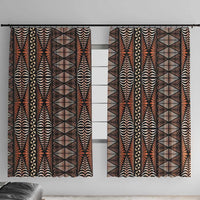 Malo e lelei Tonga Window Curtain Tongan Ngatu Vintage Brown LT14 With Hooks Brown - Polynesian Pride
