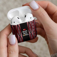 Tonga Rugby AirPods Case 2025 Mate Maa Tonga Ngatu Motif LT14 - Polynesian Pride