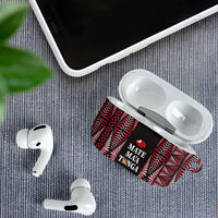Tonga Rugby AirPods Case 2025 Mate Maa Tonga Ngatu Motif LT14 - Polynesian Pride