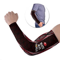 Tonga Rugby Arm Sleeves 2025 Mate Maa Tonga Ngatu Motif LT14 Set of 2 Red - Polynesian Pride