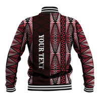 Tonga Rugby Personalised Baseball Jacket 2025 Mate Maa Tonga Ngatu Motif LT14 - Polynesian Pride