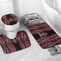 Tonga Rugby Bathroom Set 2025 Mate Maa Tonga Ngatu Motif LT14 Mat Set Only (3 pcs) One Size Red - Polynesian Pride