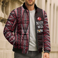 Tonga Rugby Personalised Bomber Puffer Jacket 2025 Mate Maa Tonga Ngatu Motif LT14 - Polynesian Pride