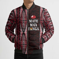Tonga Rugby Personalised Bomber Puffer Jacket 2025 Mate Maa Tonga Ngatu Motif LT14 - Polynesian Pride