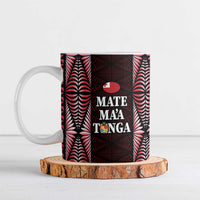 Tonga Rugby Personalised Ceramic Mug 2025 Mate Maa Tonga Ngatu Motif - Polynesian Pride