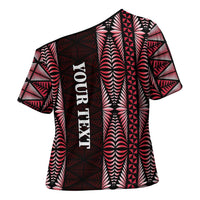 Tonga Rugby Personalised Cross Shoulder Shirt 2025 Mate Maa Tonga Ngatu Motif LT14 - Polynesian Pride