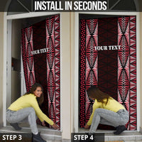 Tonga Rugby Door Cover 2025 Mate Maa Tonga Ngatu Motif LT14 - Polynesian Pride