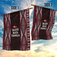Tonga Rugby Garden Flag 2025 Mate Maa Tonga Ngatu Motif - Polynesian Pride