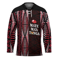 Tonga Rugby Personalised Hockey Jersey 2025 Mate Maa Tonga Ngatu Motif LT14 Unisex Red - Polynesian Pride