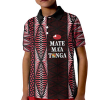 Tonga Rugby Personalised Kid Polo Shirt 2025 Mate Maa Tonga Ngatu Motif - Polynesian Pride