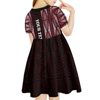 Tonga Rugby Personalised Kid Short Sleeve Dress 2025 Mate Maa Tonga Ngatu Motif - Polynesian Pride