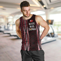 Tonga Rugby Personalised Men Tank Top 2025 Mate Maa Tonga Ngatu Motif LT14 Red - Polynesian Pride