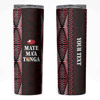 Tonga Rugby Personalised Skinny Tumbler 2025 Mate Maa Tonga Ngatu Motif - Polynesian Pride
