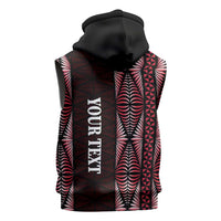 Tonga Rugby Personalised Sleeveless Zip Hoodie 2025 Mate Maa Tonga Ngatu Motif LT14 - Polynesian Pride