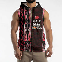 Tonga Rugby Personalised Sleeveless Zip Hoodie 2025 Mate Maa Tonga Ngatu Motif LT14 - Polynesian Pride