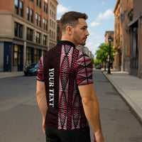 Tonga Rugby Personalised Zipper Polo Shirt 2025 Mate Maa Tonga Ngatu Motif LT14 - Polynesian Pride