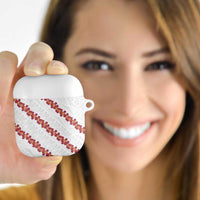 White Sunday Tonga Fakame AirPods Case Tongan Ngatu Heilala Lei LT14 White - Polynesian Pride