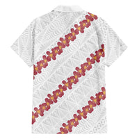 White Sunday Tonga Fakame Family Matching Long Sleeve Bodycon Dress and Hawaiian Shirt Tongan Ngatu Heilala Lei - Polynesian Pride