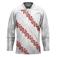 White Sunday Tonga Fakame Hockey Jersey Tongan Ngatu Heilala Lei LT14 Unisex White - Polynesian Pride