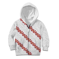 White Sunday Tonga Fakame Kid Hoodie Tongan Ngatu Heilala Lei - Polynesian Pride