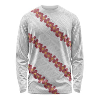 White Sunday Tonga Fakame Long Sleeve Shirt Tongan Ngatu Heilala Lei - Polynesian Pride