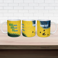 Personalised Malampa Province Vanuatu Ceramic Mug Map With Polynesian Pattern LT14 - Polynesian Pride