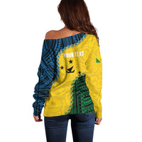 Personalised Malampa Province Vanuatu Off Shoulder Sweater Map With Polynesian Pattern LT14 - Polynesian Pride