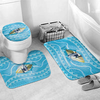 Aloha Hawaii Humuhumu Reef Triggerfish Bathroom Set Hawaiian Leis Kakau Pattern LT14 Mat Set Only (3 pcs) One Size Blue - Polynesian Pride